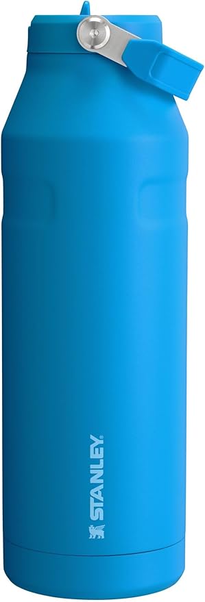 Stanley IceFlow Flip Straw 2.0 Water Bottle 50 OZ | Built-In Straw with Larger Opening | Lightweight & Leak-Resistant | Insulated Stainless Steel | BPA-Free | Azure