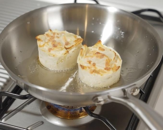 Tri-Ply Clad Stainless Steel 11-Inch Frying Pan,PFOA&PTFE Free Skillets,Works on Induction,Oven and Gas Cooktops