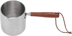 Fdit Mini Melting Pot, 450ml Wood Handle 304 Stainless Steel Measuring Spoon Hot Oil Pan Oil Pan With Wooden Handle Warmer Turkish Coffee Pot