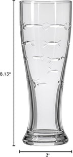 Rolf Glass School of Fish 16oz Beer Pilsner | Set of 2 | Craft Beer Glasses | Designed and engraved in the USA