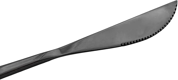 24Pcs Black Mirror Silverware Flatware Set, 18/0 Stainless Steel Cutlery Set Utensils Kitchen Dinnerware Include Knife Fork Spoon and Teaspoon, Service for 4