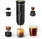Automatic Espresso Maker – Dual Hot & Cold Brew – 20 BAR Pressure – Compact Portable Coffee Machine with Rapid Heating – Built-In Transparent Cup – Travel-Friendly Design