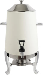 Coffee Urn with Fuel Holder 3.5 Gal/13L, Stainless Steel Beverage Dispenser Hot Drink Dispenser with Stand, Tea Water Coffee Chafer Urn for Parties Buffet Catering Commercial Home (Silver, White)