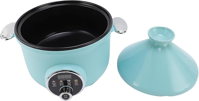 Zerodis Pot Tagines Non Stick Inner Pot Stainless Steel Basket Appetizer Bowls Tajine Style with Dome Cover Tagine Serving Dish 3.2 Liter Capacity Smart Pressure Cooker Cooker (US Plug 110v)