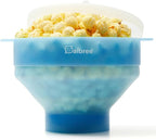 The Original Salbree Collapsible Silicone Microwave Popcorn Popper Maker Machine, Microwavable Bowl Holds 16 Cups, Uses Hot Air and Oil Always Optional - The Most Colors Available (Clear Turquoise)