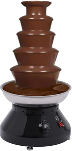 5 Tiers Commercial Chocolate Fountain Hot Chocolate Fondue Tower Stainless Steel Melting Machine 7 Lbs Fondue Fountain for Cheese Party Wedding