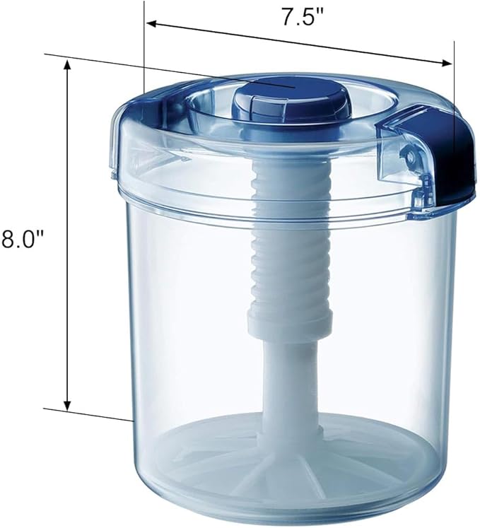Instant Pickle Maker Vegetable Press Tsukemono Container Round Made in Japan BPA Free (Blue 3.0L)