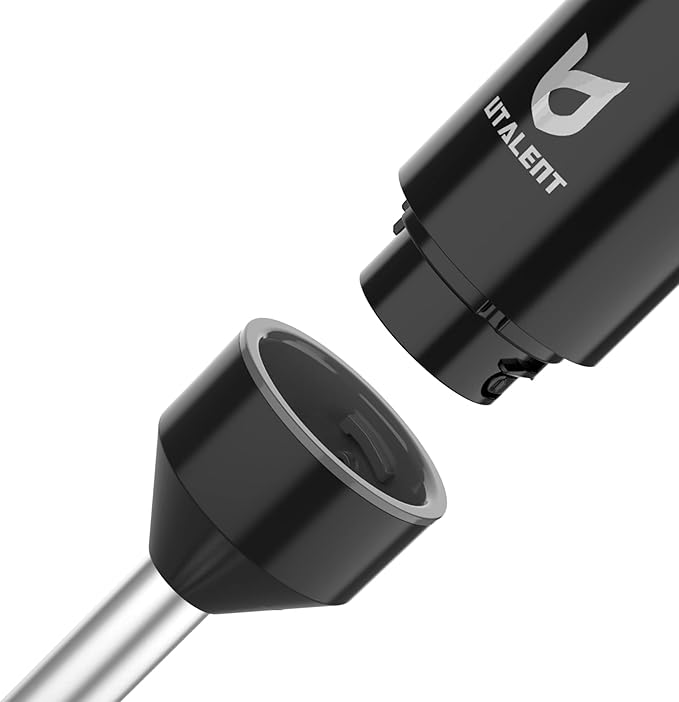 Cordless Hand Blender, UTALENT Variable Speed Immersion Blender Rechargeable, with 500ml Chopper, 600ml container, Egg Whisk, for Smoothies, Baby Food and Soups – Black
