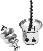 Chocolate Fountain Machine, 4 Tier Stainless Steel - 60-Ounce Electric Fondue Fountain with Temperature Control, Hot Chocolate Cheese Melting Heat Machine for Catering, Cafe, Hotel, Party, Wedding