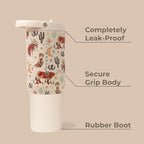 HydroJug Sport - Stainless Steel Tumbler with Straw, Vacuum Insulated, 20oz Leakproof Water Bottle, Ergonomic Design, Reusable, Dishwasher Safe, Rubber Base, Durable for Gym or Outdoors, Rodeo