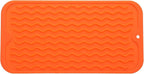 Silicone Dish Drying Mat for Multiple Usage,Easy clean,Eco-friendly,Heat-resistant Silicone Mat for Kitchen Counter or Sink,Refrigerator or Drawer Liner Orange S 12 inches x 6 inches