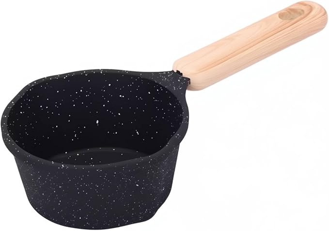 Mini Non Stick Sauce Pan,1.2 L Milk & Butter Warmer, Deep Pour Spout Pot for Heating Oil, Soup, Gravy & Baby Food Dishwasher Safe Cookware for All Stoves Black