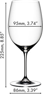 Riedel Cabernet/Merlot - Crystal Glass - 21,979oz (full) - Set of 4-5416/0 - Vinum - Red Wine Glass, Dishwasher Safe