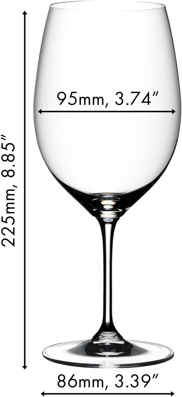 Riedel Cabernet/Merlot - Crystal Glass - 21,979oz (full) - Set of 4-5416/0 - Vinum - Red Wine Glass, Dishwasher Safe