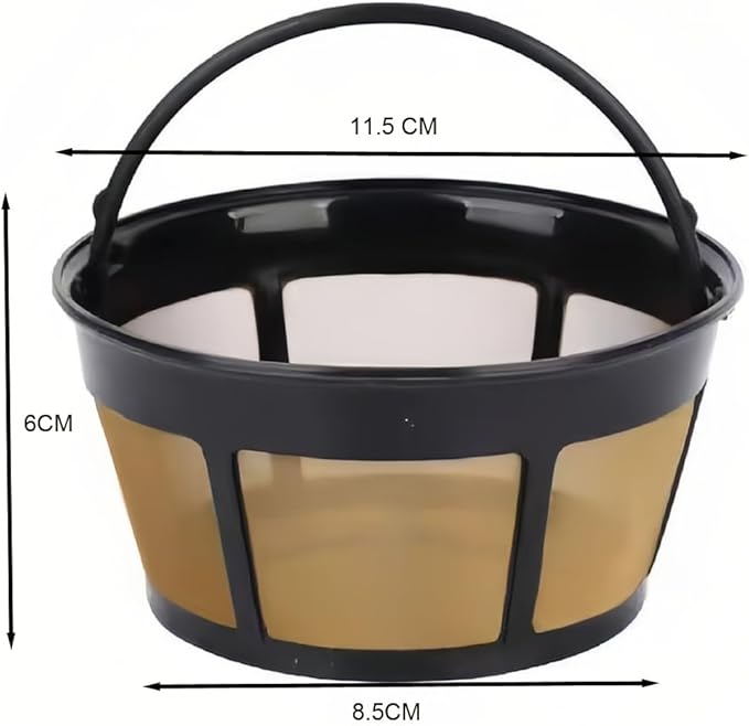 Reusable Coffee Filter for Mr. Coffee 10-12 Cup Coffee Makers, Stainless Steel Mesh Filter Basket Replacement, Washable & Dishwasher Safe, Eco-Friendly Paper Filter Alternative (2 Pack)