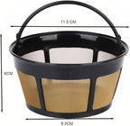 Reusable Coffee Filter for Mr. Coffee 10-12 Cup Coffee Makers, Stainless Steel Mesh Filter Basket Replacement, Washable & Dishwasher Safe, Eco-Friendly Paper Filter Alternative (2 Pack)