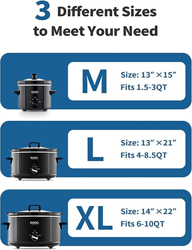 KOOC Slow Cooker Liners 14"x22" 30 Count Extra Large Size Disposable Pot Liners Cooking Bags Fit 6 qt to 10 qt Pot BPA Free Fresh Locking Seal Design