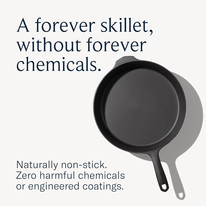 Field Company 10.25-Inch Cast Iron Skillet – Pre-Seasoned Frying Pan for Searing, Baking & Everyday Cooking, Lighter & Easy to Handle, Smooth, Made in USA (No.8, 2–4 Servings)