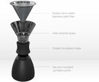 asobu Black Insulated Pour Over Coffee Maker (32 oz.) Double-Wall Vacuum, Stainless-Steel Filter, Stays Hot Up to 12 Hours (Black)