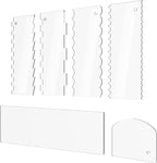 Cake Scraper 6 Pieces Clear Acrylic Icing Smoother Decorating Comb Scrapers Set, Pastry Cutter for Mousse Butter Cream Decoration, 11 Patterns Different Stripes for Cakes Edges, Kitchen Baking Tool
