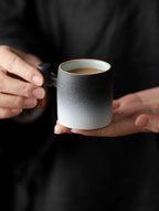 2-Oz Ceramic Espresso Cups with Wood Handle, 2/4-Piece Set for Coffee, Tea, Latte - Dishwasher Safe, Multi-Color & Wood Styles, Gift & Café Use (black white, Wooden Handle2)
