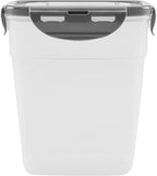 Rachael Ray Leak-Proof Stacking Container Food Storage Bin Set, 30-Piece, Clear with Gray Lids