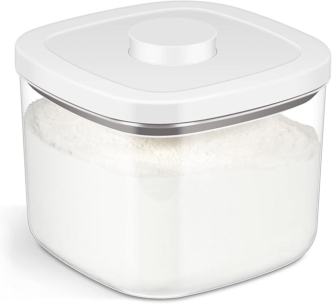 Airtight Rice Container 10 Lbs, Clear Plastic Food Storage Container Bin For Flour Sugar, Dry Food Holder with Easy Locking Lid for Kitchen Pantry Organization and Storage