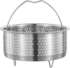UPKOCH Mesh Strainer Steamer Basket Stainless Steel Vegetable Steamer Basket Steam Cooking Insert for Dumpling Steaming Basket with Handle for Veggie Fish Seafood Cooking, 20cm