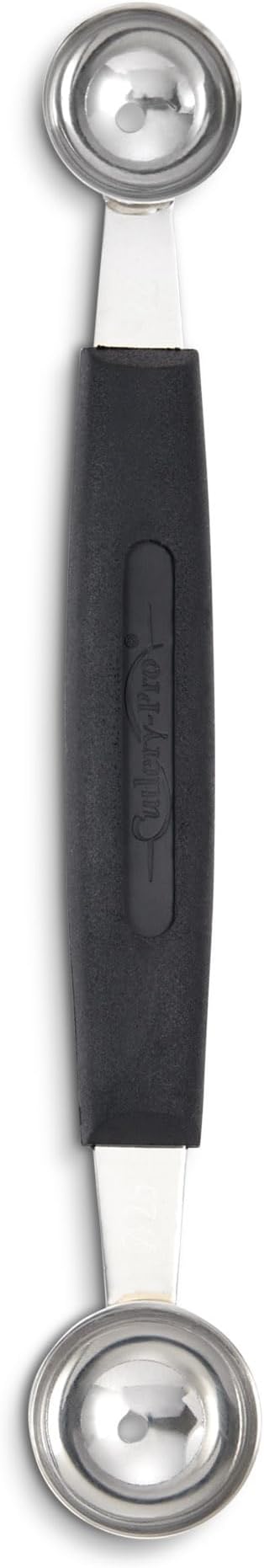 CatCora Melon Baller, Professional 18/8 Stainless Steel Dual Blades 22/25-Millimeter For Melon Balls and Garnishes, Ergonomic Soft-Grip Handle