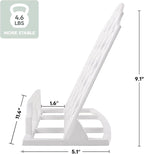 JOGREFUL Cookbook Stand, Cast Iron Heavy-Duty Recipe Book Holder, Kitchen Vintage Recipe Book Holder, Reading Rest Holder for Easel/Counter/Books/Magazine/iPad/Bible, Grid Pattern, White