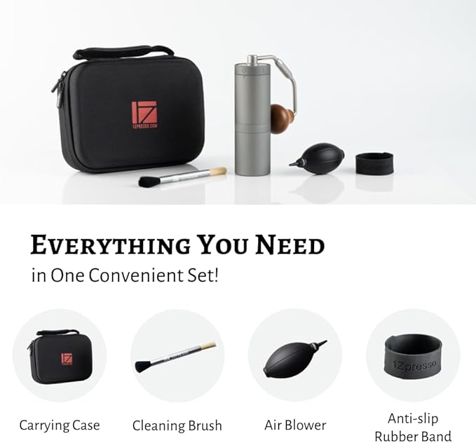 1Zpresso X-Ultra Manual Coffee Grinder-Space Gray, Well-built Sturdy Metal Body, Assembly Stainless Steel Burr, Numerical External Setting, Magnet Catch Cup, Faster Grind Efficiency Portable Mill