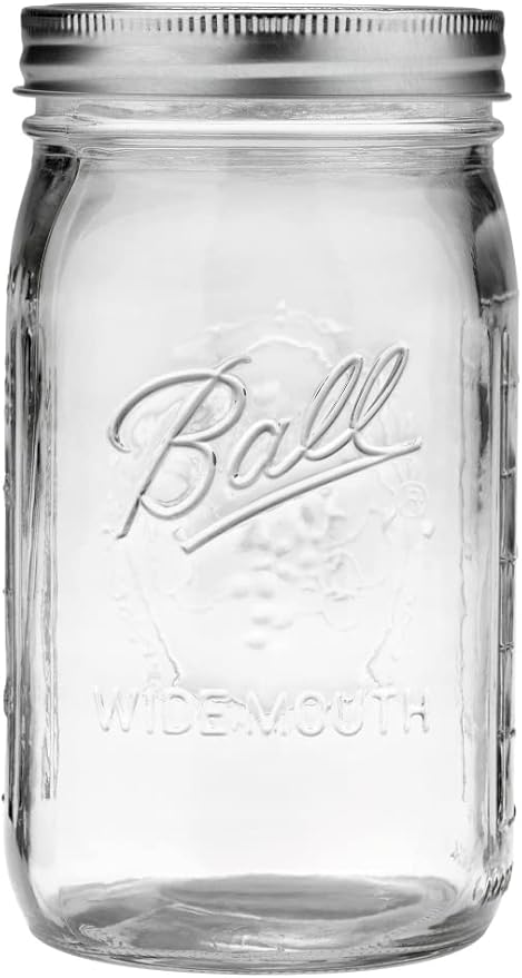 Ball Quart (32oz) Jar with Silver Lid, Wide Mouth, 1 Jar