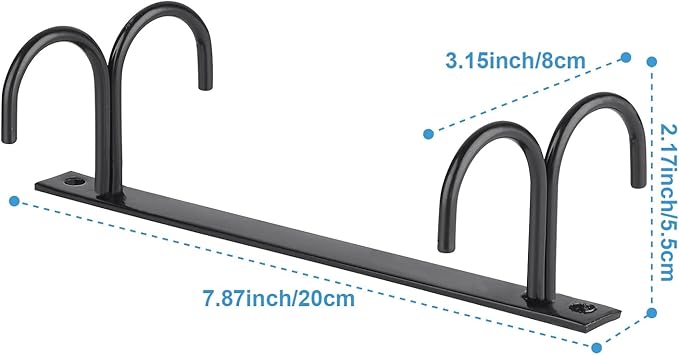 Mug Rack Under Cabinet - Coffee Cup Holder, 12 Mugs Hooks Under Shelf, Display Hanging Cups Drying Hook for Bar Kitchen Utensils Black