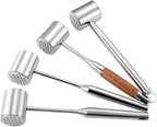 Meat Mallet Meat Hammer Meat Beater for Kitchen, Meat Tenderizer Mallet 304SS for Tenderizing and Flattening Meat,Meat Pounder Tenderizer for Pounding Meats, Hanging Loop,Basic Handle (Brushed)