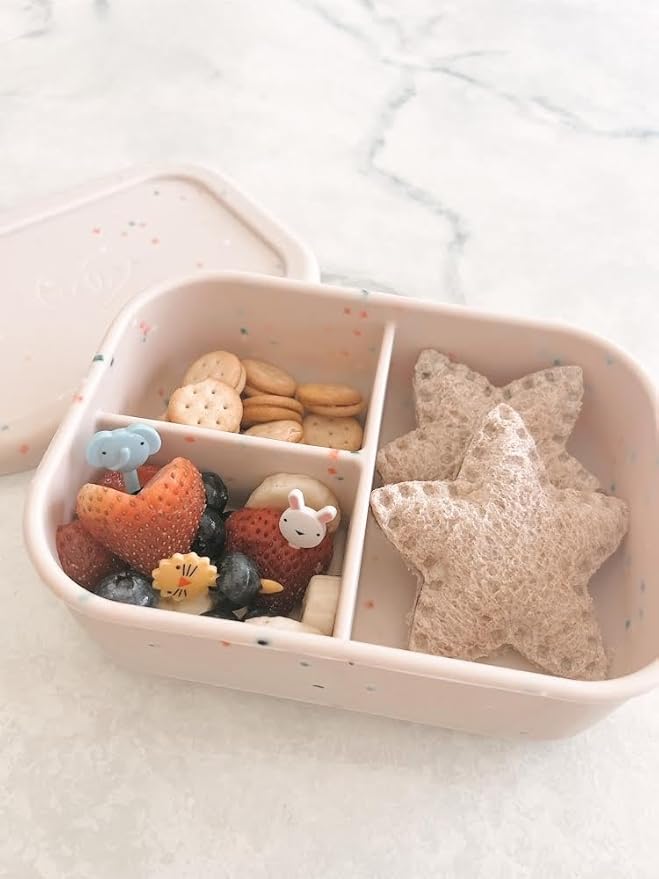 Leak Proof Bento Box Food-Grade Silicone Bento, BPA, Phthalate, Lead, & PVC Free - Bento Lunch Box for Daycare, Kids, & Adults - Leak Resistant Sets With Lids Snack Box Container (Beige)