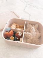 Leak Proof Bento Box Food-Grade Silicone Bento, BPA, Phthalate, Lead, & PVC Free - Bento Lunch Box for Daycare, Kids, & Adults - Leak Resistant Sets With Lids Snack Box Container (Beige)