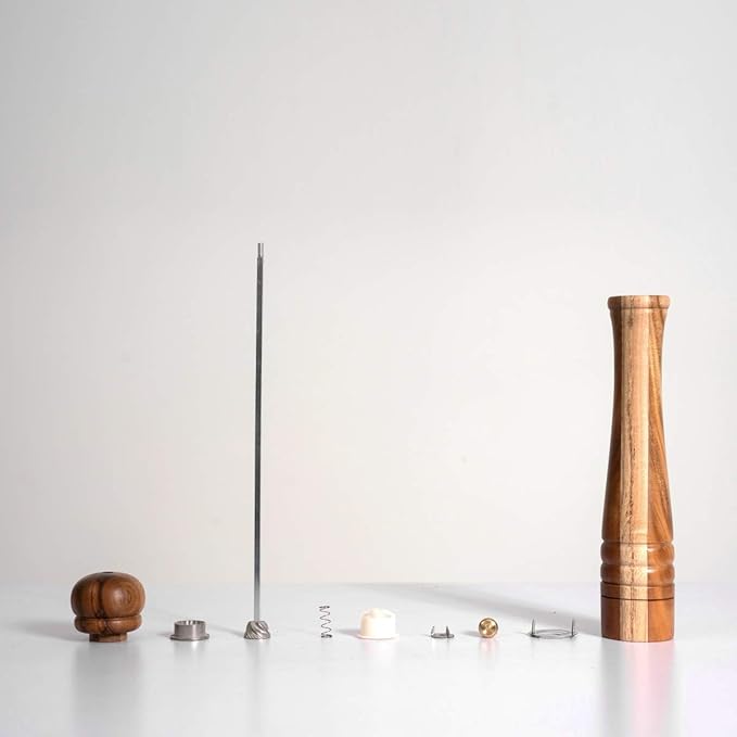 Pepper Mill, Pepper Grinder with Adjustable Stainless Steel Grinder, Acacia Wood, Height 30 cm / 12 inch