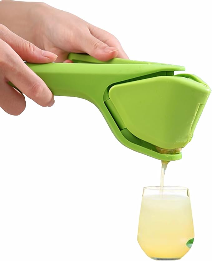 Lime Squeezer, Manual Leverage Effortless Hand Juicer, Easy Squeeze Fold Flat Lemon Juicer, Lemon Press Squeezer with Sideways Pivot to Increase Leverage Easy to Use for Lemons, Lime, Citrus (Green)