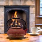 Cast Iron Teapot Tea Kettle with Stainless Steel Infuser for Stovetop Safe Coated with Enameled Interior Japanese Red Tetsubin for Loose Tea(30.4oz/900ml)