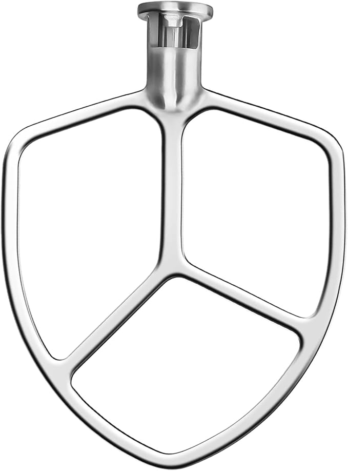 5-6QT Stainless Steel Flat Beater for KitchenAid Stand Mixer, Kitchen Aid Paddle Attachment Accessories/No coating/Dishwasher Safe Replacement for kitchenaid Professional 5 Plus and 600 Series Mixer