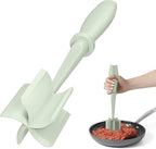 Meat Chopper, Hamburger Grinder, Premium Heat Resistant Smasher for Ground Beef, Burger Grinder Nylon Potato Mix Tool-Green