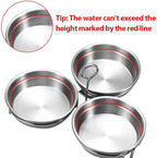 Stainless Steel Egg Poacher - 3 Cup Nonstick Poached Egg Maker with Oil Brush and Spoon for Breakfast