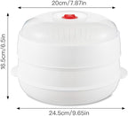Microwave Steamer - Plastic Vegetable Steamer with Lid, BPA Free, Cookware, Healthy Cooking Quick Fast（Two-layer）