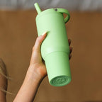 HydroJug Sport - Stainless Steel Tumbler with Straw, Vacuum Insulated, 20oz Leakproof Water Bottle, Ergonomic Design, Reusable, Dishwasher Safe, Rubber Base, Durable for Gym or Outdoors, Melon