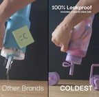 Coldest Tumbler with Handle and Straw - 100% Spill Proof Tumbler with Straw (3 Lids) - Stainless Steel Insulated Leakproof Tumblers for Women & Men - 36 oz (Pink Reflections)