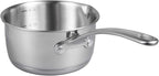 IMEEA Butter Melting Pot Butter Warmer 18/10 Tri-Ply Stainless Steel Saucepan with Dual Pour Spouts, 0.5-Quart, Silver