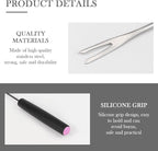 6PCS Stainless Steel Fondue Forks Set (9.1") - Color-Coded Heat-Resistant Handles for Cheese, Chocolate, Meat Desserts,Rust-Proof Fondue Sticks for Grill, Fountain & Camping (Multi-Color)