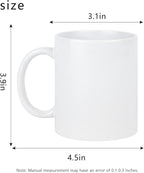 Sublimation Blank Ceramic Coffee Mugs Set of 6 Pcs White Mugs 11 oz Porcelain Espresso Cups Sublimation Mugs Blank DIY for Coffee Soup Tea Milk Latte Hot Cocoa etc