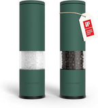 LARS NYSØM Salt and Pepper Grinder Set 2 pieces I Salt Pepper Mill with Adjustable Ceramic Grinder I Design Spice Grinder Set Manual (Pine Green)