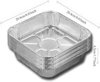 (30 pack) 8x8 inch Air Fryer Square Aluminum foil Cake Baking Pan, High Temperature Resistant Aluminum Foil Bowl Disposable Food Container, Perfect for Cooking, Heating, Storing, Food (With lid)
